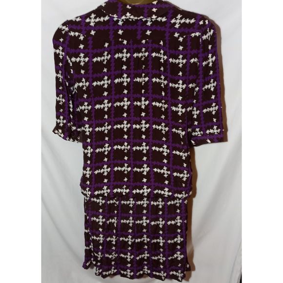 Size 12-14 Unusual Check Houndstooth Blouson Shirt Dress - Picture 7 of 7